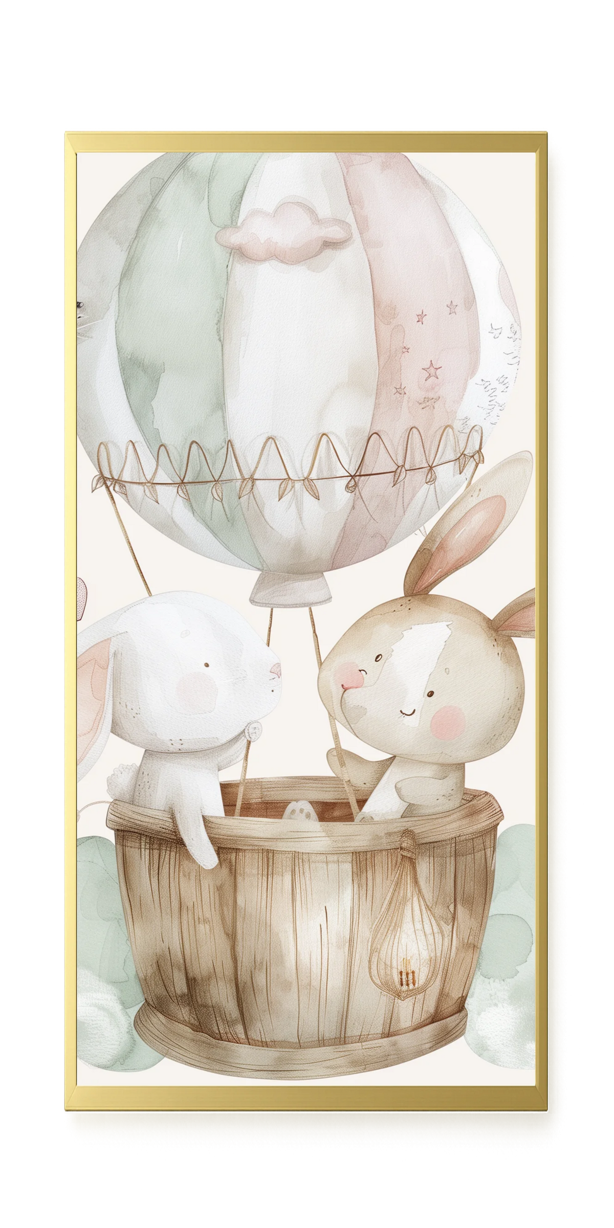 Bunnies in Hot Air Balloon Canvas Print