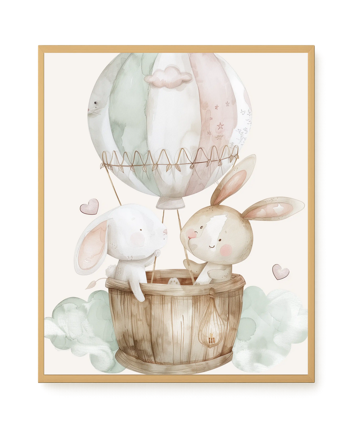 Bunnies in Hot Air Balloon Canvas Print