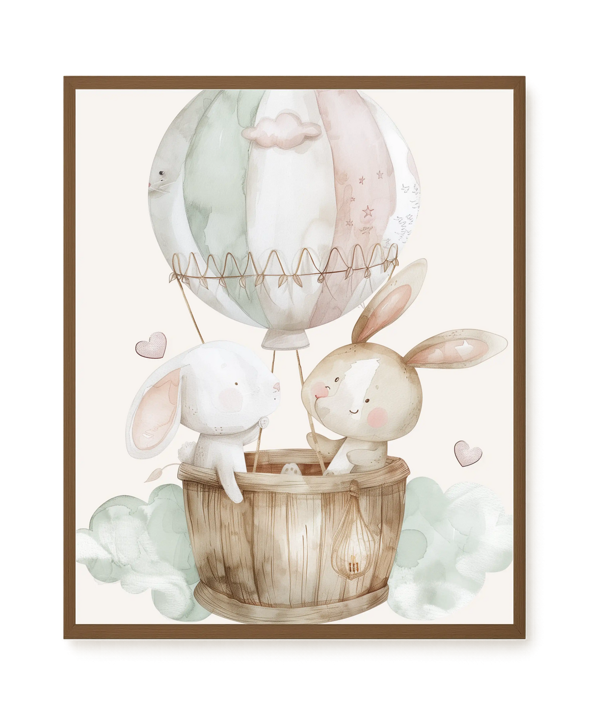 Bunnies in Hot Air Balloon Canvas Print