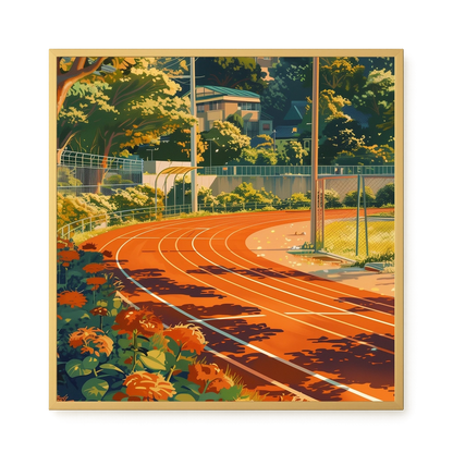 Sunset Running Track Canvas Wall Art