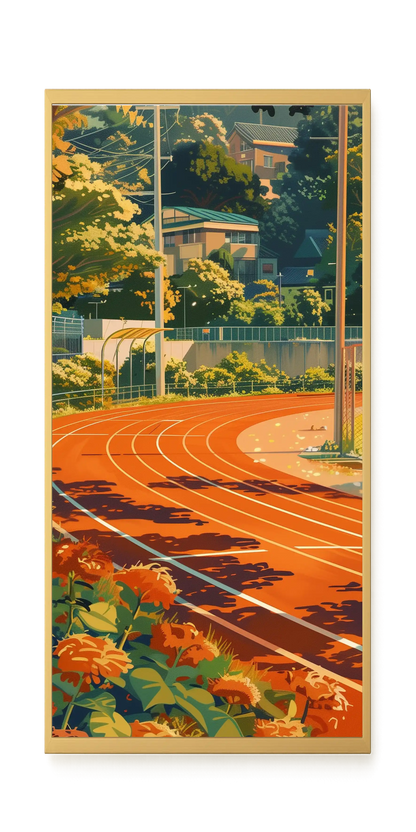 Sunset Running Track Canvas Wall Art