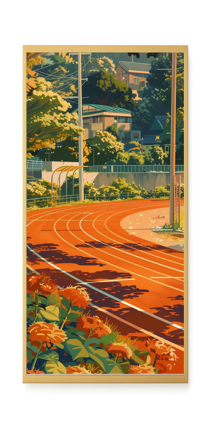 Sunset Running Track Canvas Wall Art