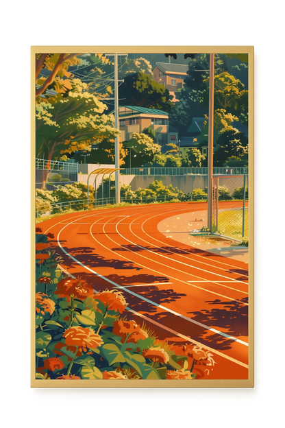 Sunset Running Track Canvas Wall Art
