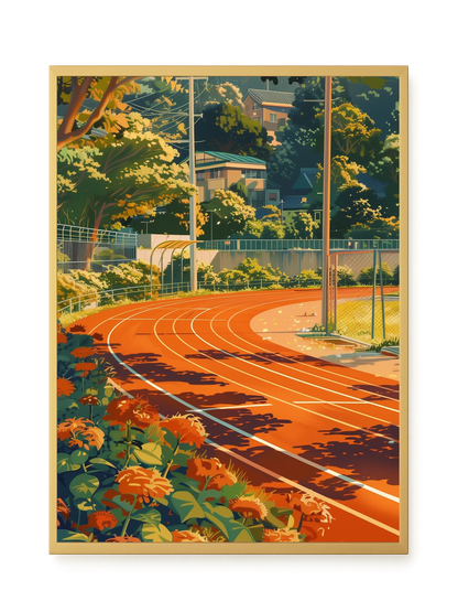 Sunset Running Track Canvas Wall Art