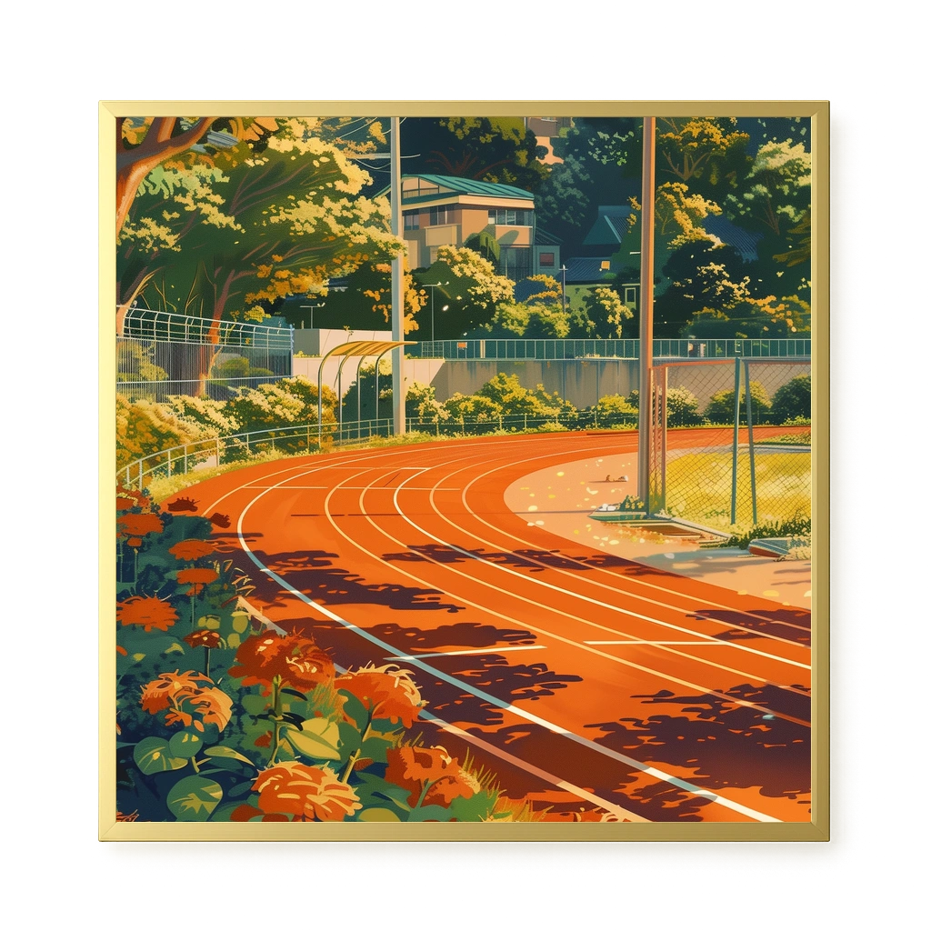 Sunset Running Track Canvas Wall Art
