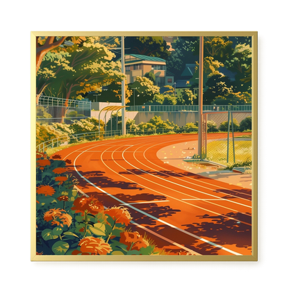 Sunset Running Track Canvas Wall Art
