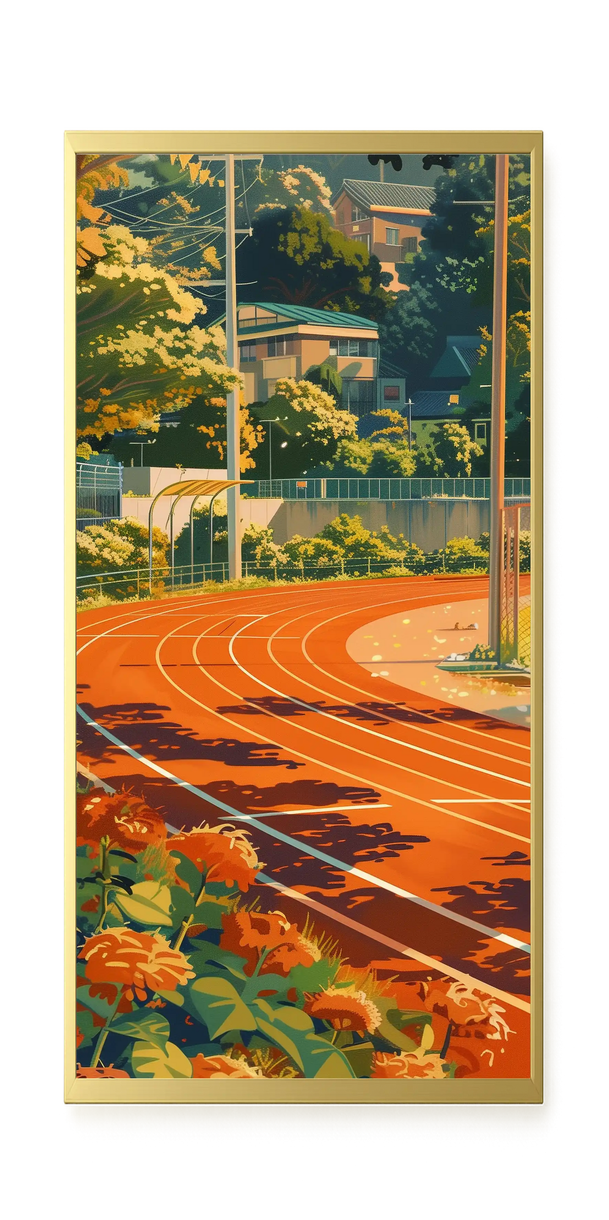 Sunset Running Track Canvas Wall Art
