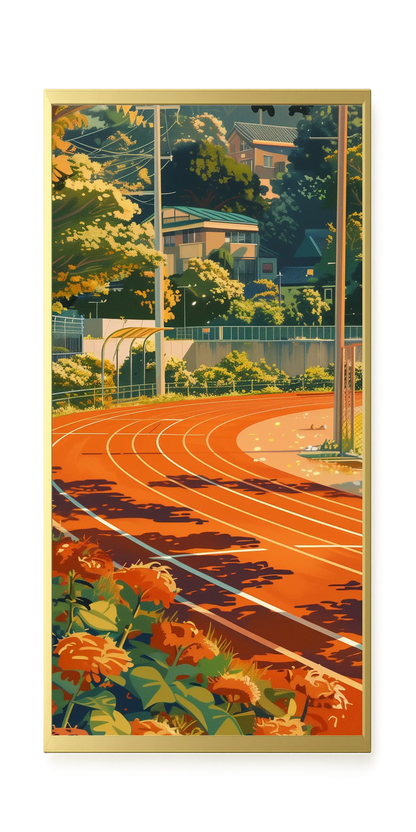 Sunset Running Track Canvas Wall Art