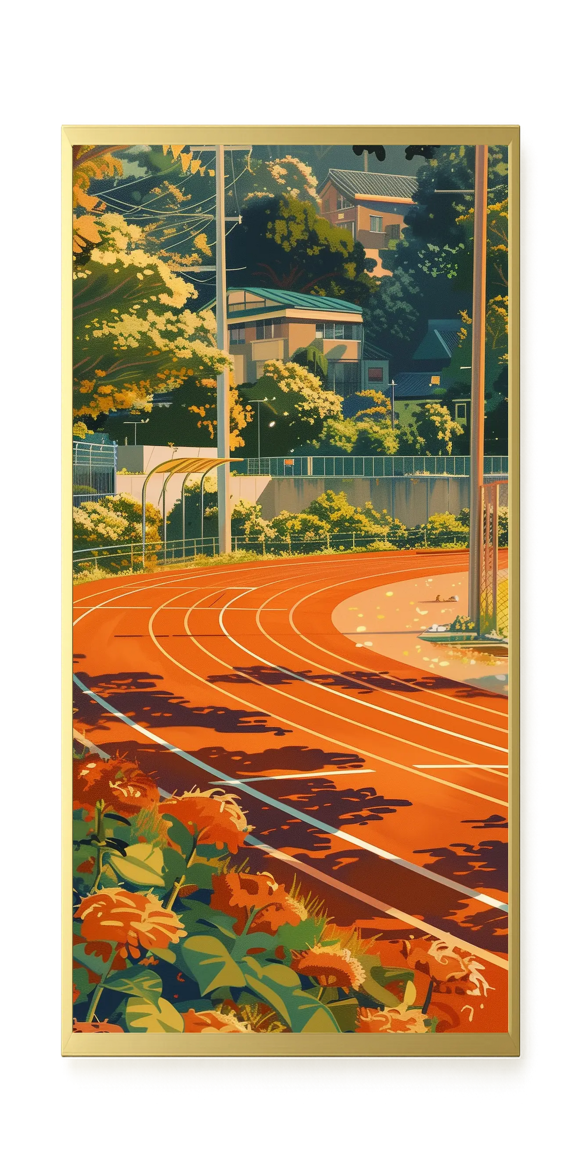 Sunset Running Track Canvas Wall Art