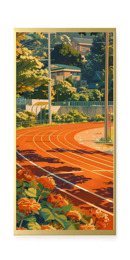 Sunset Running Track Canvas Wall Art
