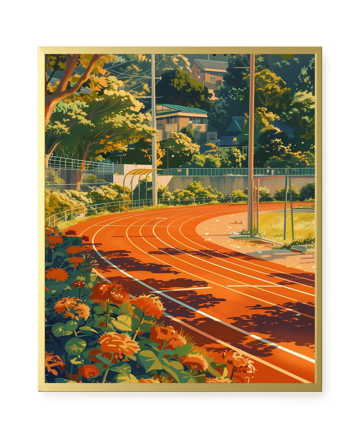 Sunset Running Track Canvas Wall Art