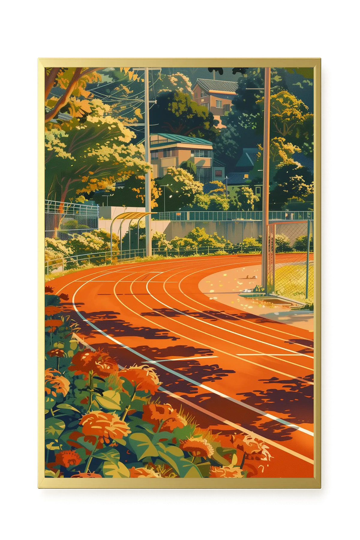 Sunset Running Track Canvas Wall Art