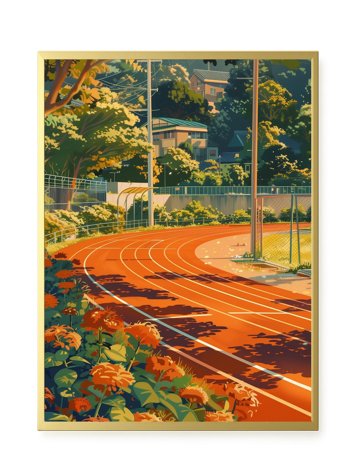 Sunset Running Track Canvas Wall Art