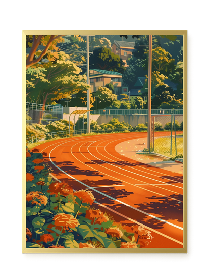 Sunset Running Track Canvas Wall Art