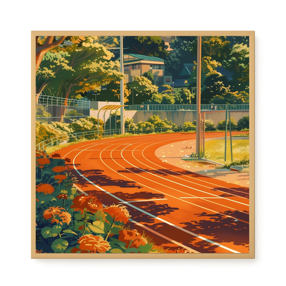 Sunset Running Track Canvas Wall Art