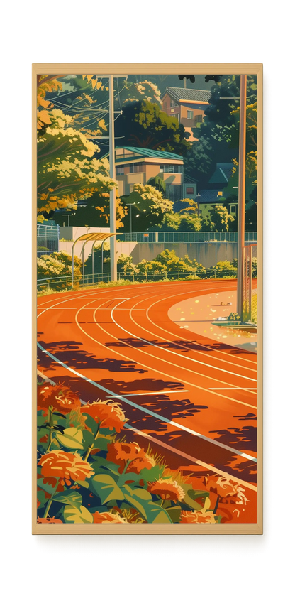 Sunset Running Track Canvas Wall Art