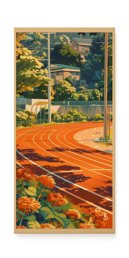 Sunset Running Track Canvas Wall Art