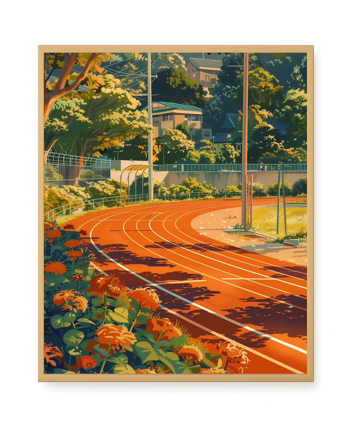 Sunset Running Track Canvas Wall Art