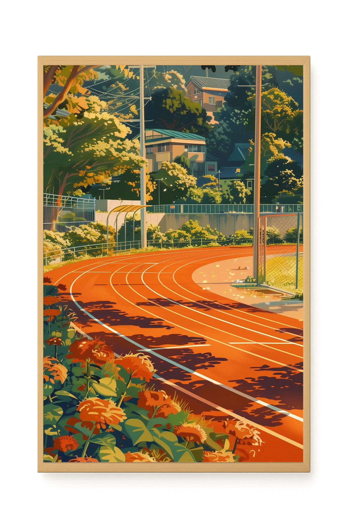 Sunset Running Track Canvas Wall Art