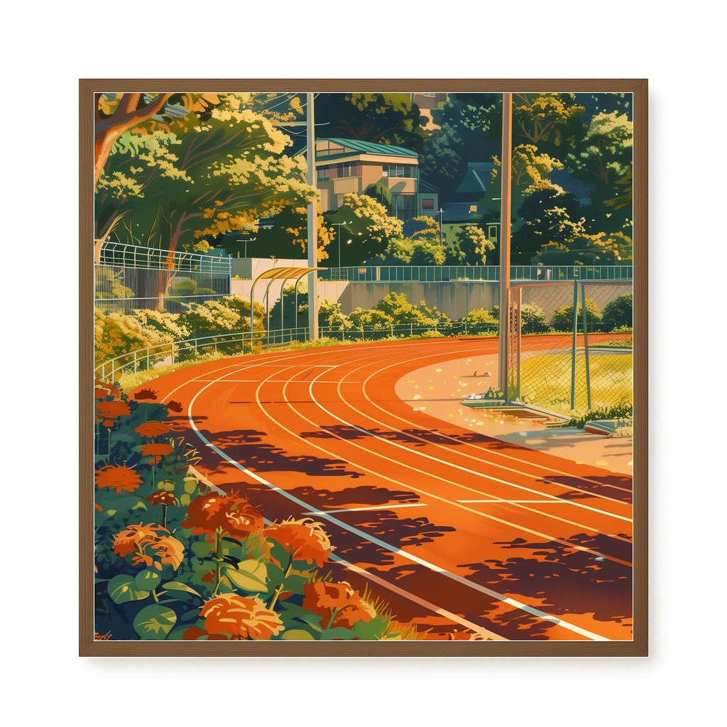 Sunset Running Track Canvas Wall Art
