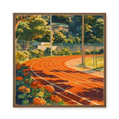 Sunset Running Track Canvas Wall Art