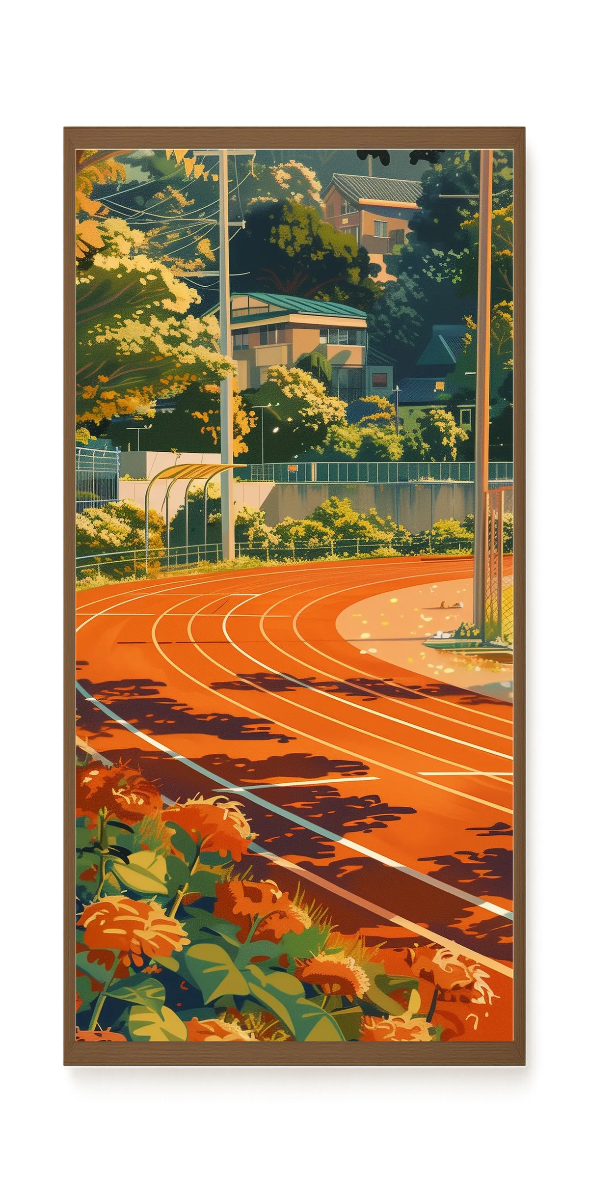 Sunset Running Track Canvas Wall Art