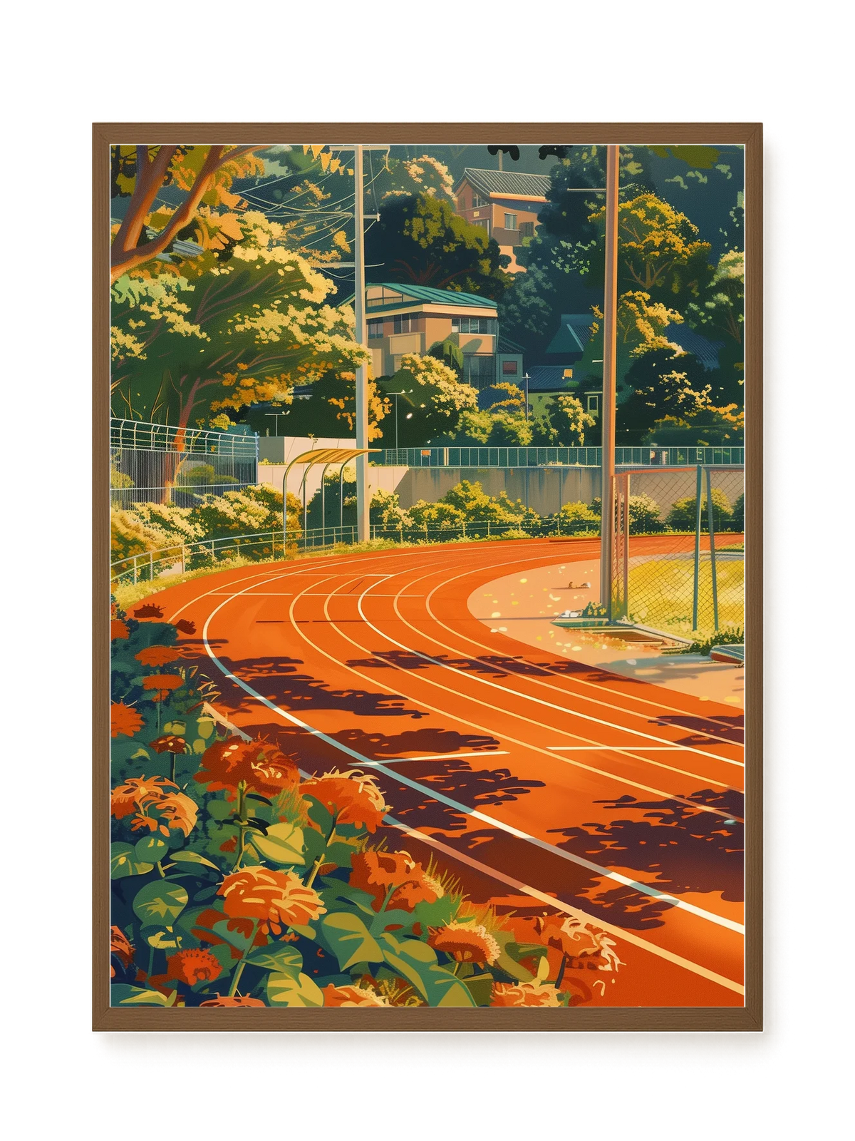 Sunset Running Track Canvas Wall Art