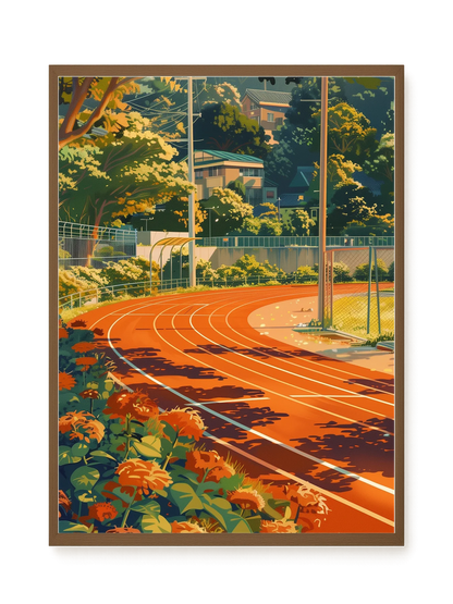 Sunset Running Track Canvas Wall Art