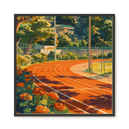 Sunset Running Track Canvas Wall Art
