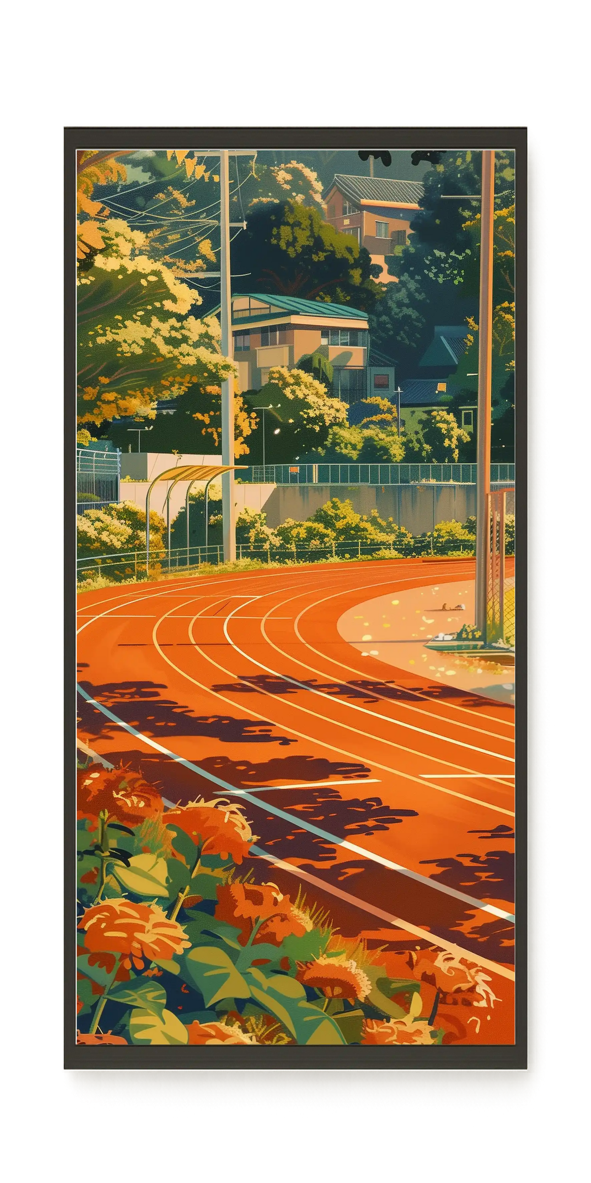 Sunset Running Track Canvas Wall Art