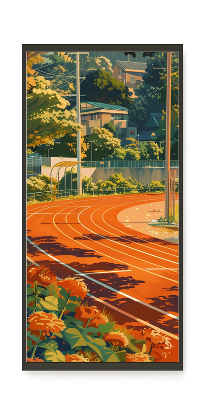 Sunset Running Track Canvas Wall Art