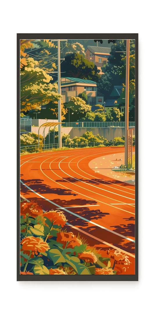 Sunset Running Track Canvas Wall Art
