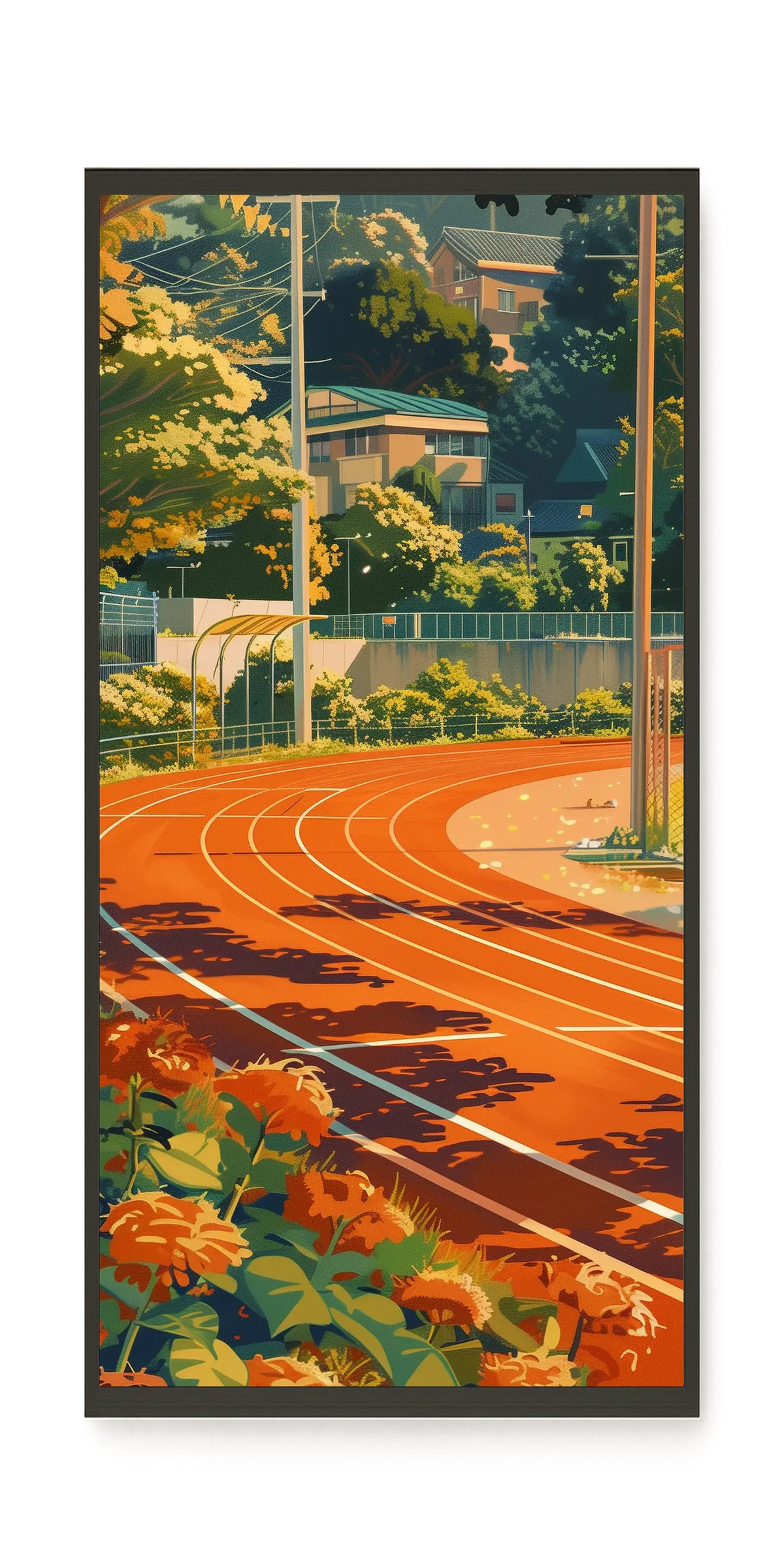 Sunset Running Track Canvas Wall Art