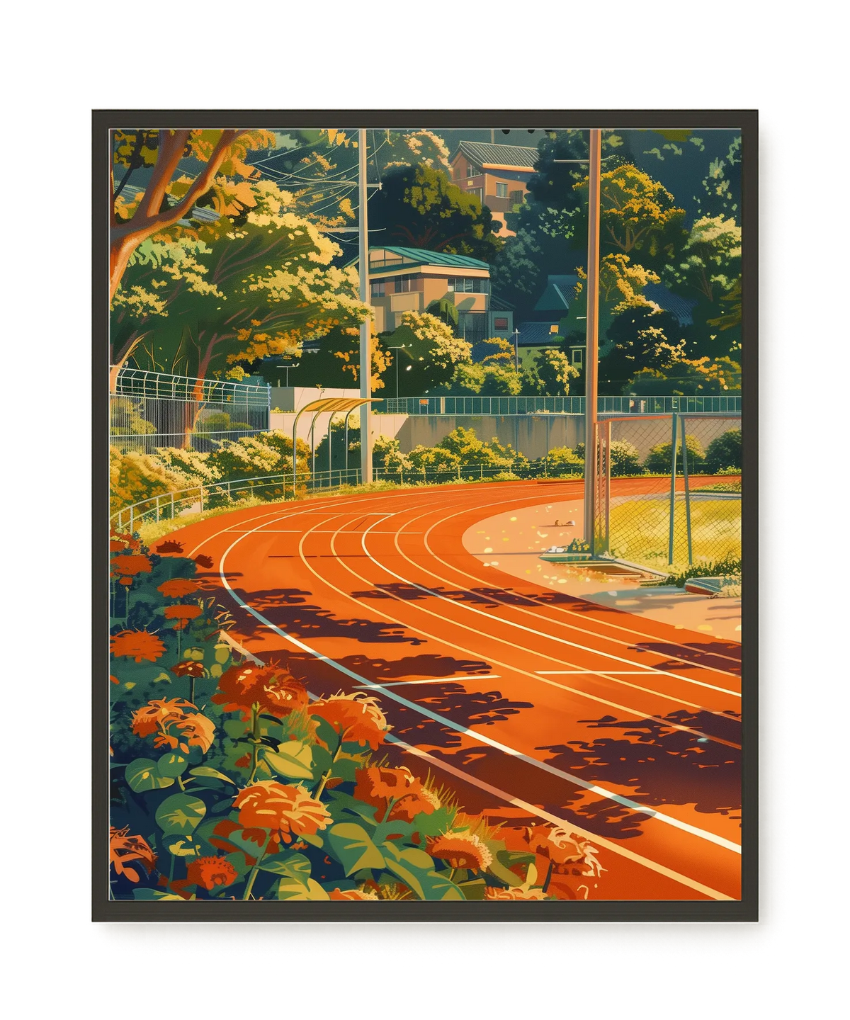 Sunset Running Track Canvas Wall Art