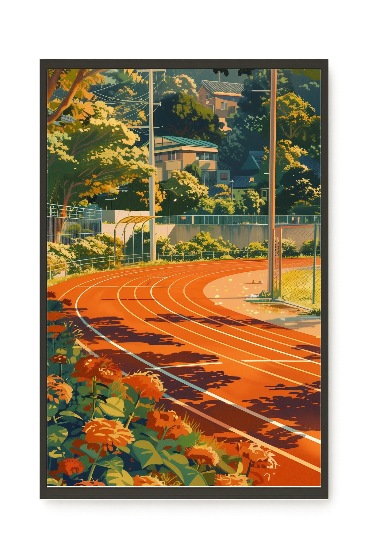 Sunset Running Track Canvas Wall Art