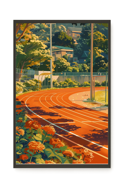Sunset Running Track Canvas Wall Art