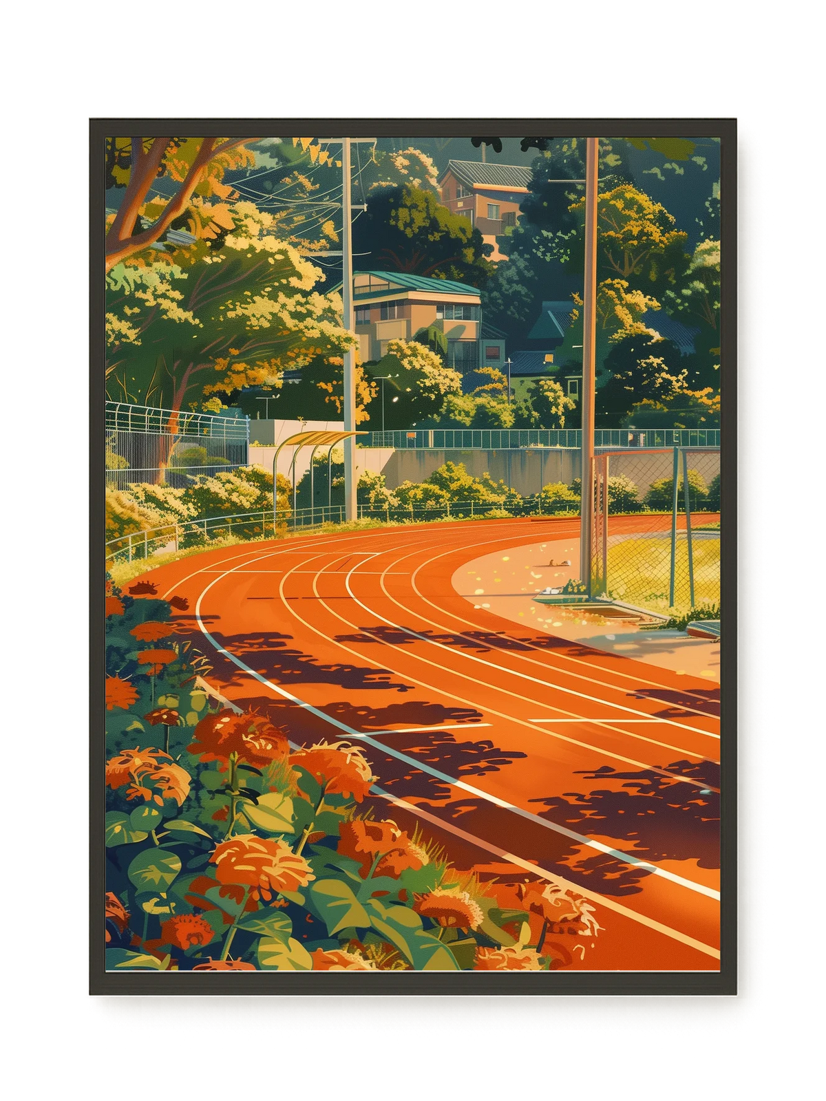 Sunset Running Track Canvas Wall Art