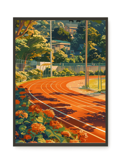 Sunset Running Track Canvas Wall Art