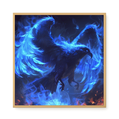 Blue Fire Bird Canvas Wall Art