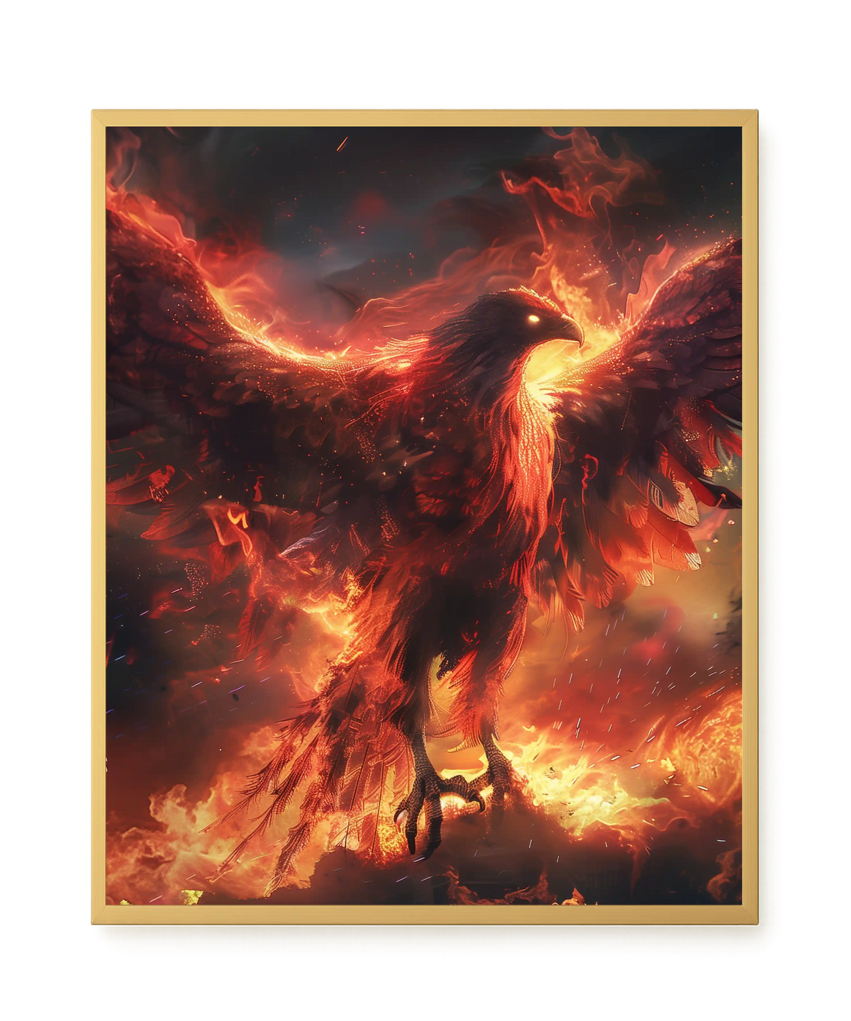 Fire Phoenix Canvas Wall Art