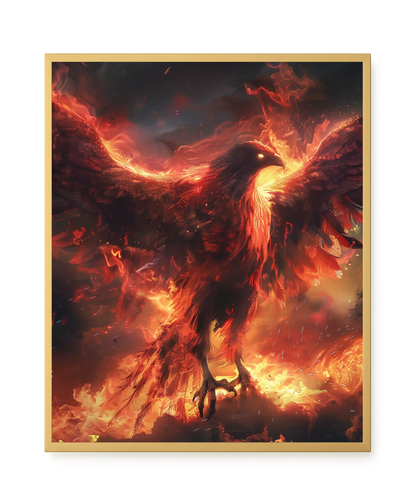 Fire Phoenix Canvas Wall Art