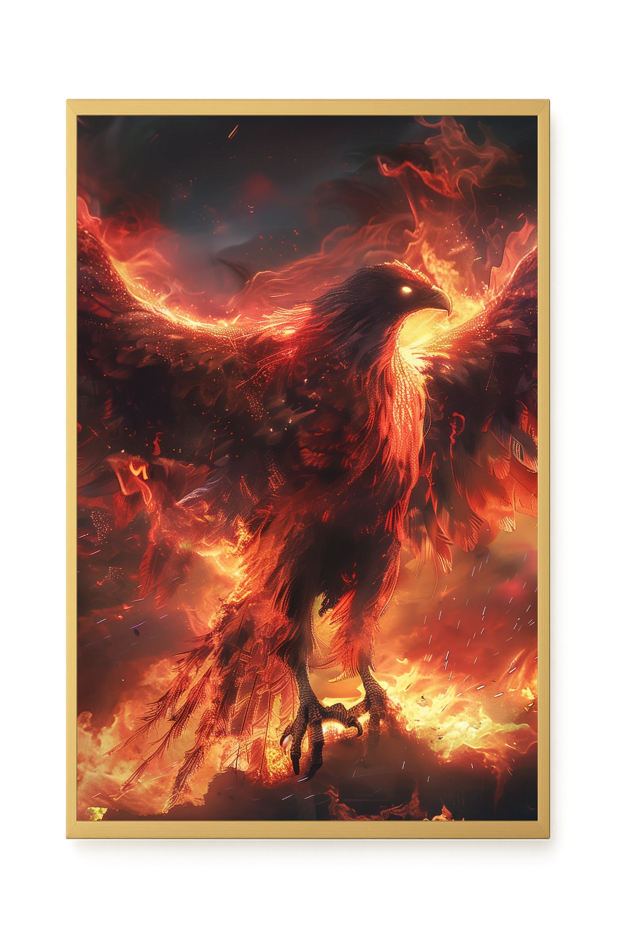 Fire Phoenix Canvas Wall Art