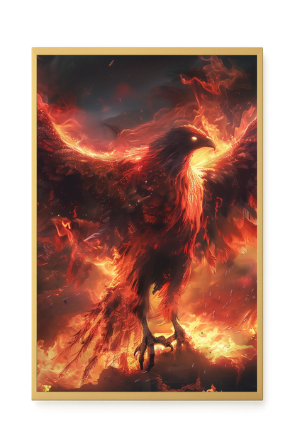 Fire Phoenix Canvas Wall Art