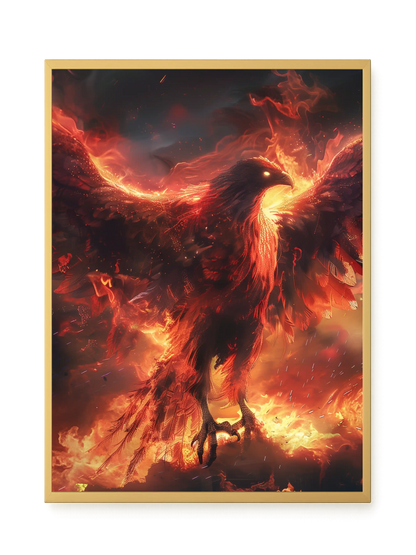 Fire Phoenix Canvas Wall Art