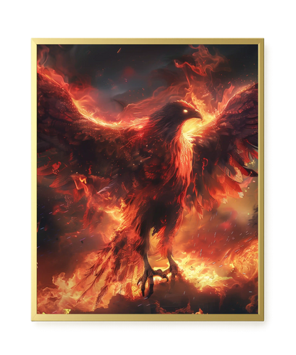 Fire Phoenix Canvas Wall Art