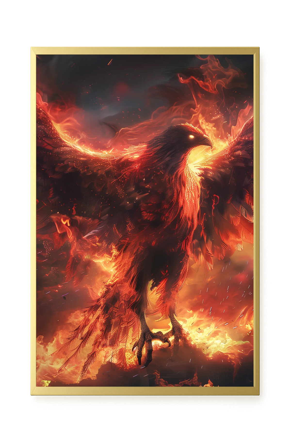Fire Phoenix Canvas Wall Art