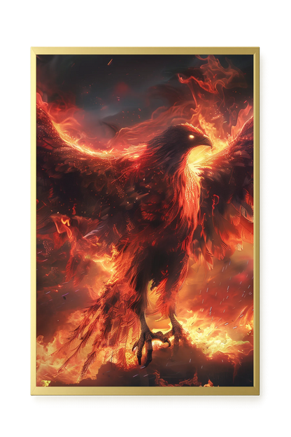 Fire Phoenix Canvas Wall Art