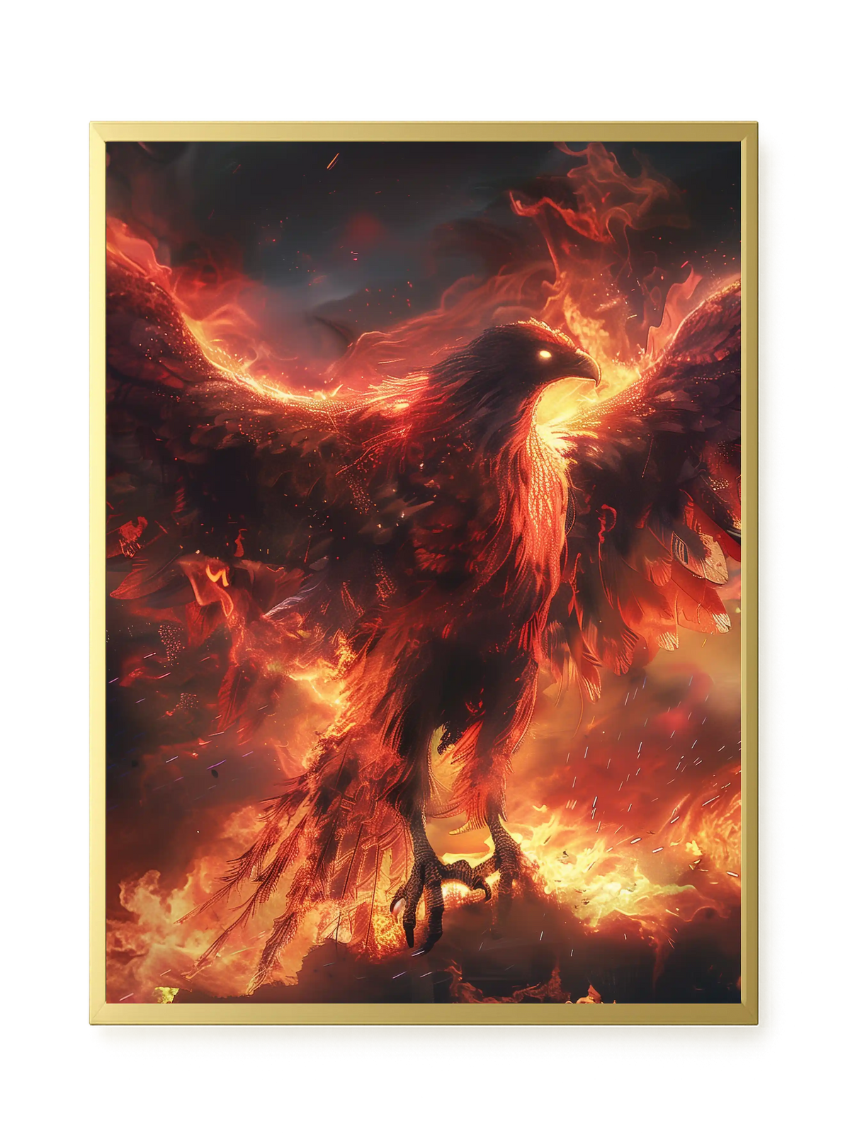 Fire Phoenix Canvas Wall Art