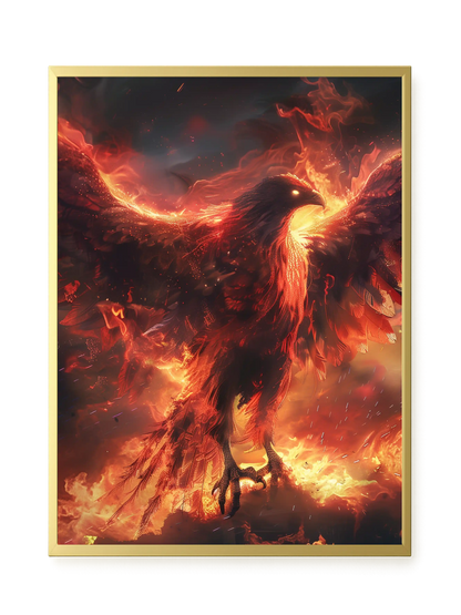 Fire Phoenix Canvas Wall Art