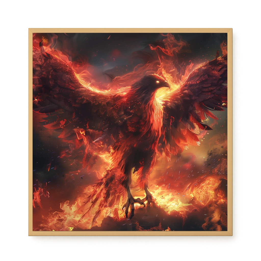 Fire Phoenix Canvas Wall Art